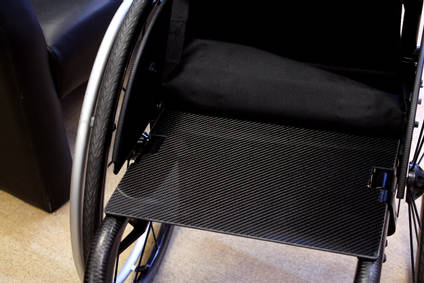 Close up seat fix of Carbon Fibre Wheelchair